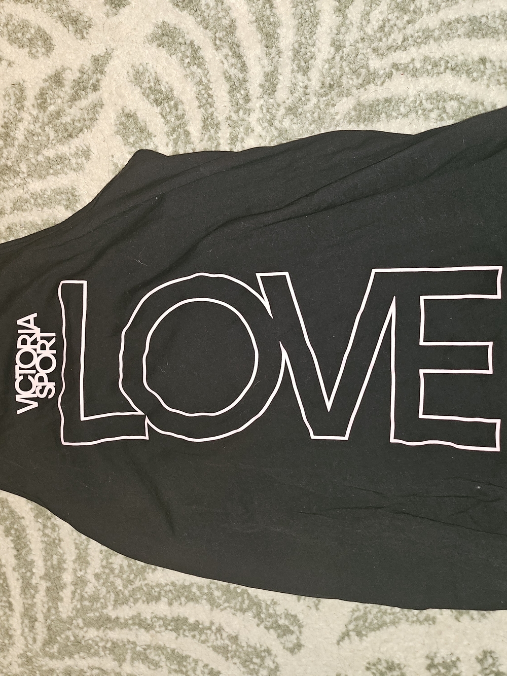 Victoria's Secret Sport Black Tee with White 'LOVE' Graphic
